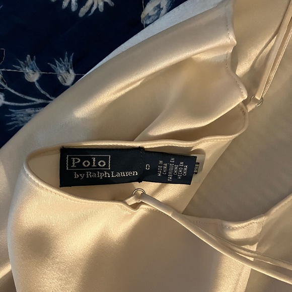 Polo Ralph Lauren Satin Midi Slip Dress Size 0, Champagne - Picture 8 of 9